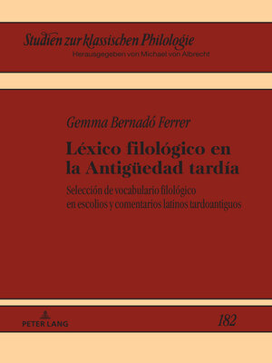cover image of Léxico filológico en la Antigueedad tardía